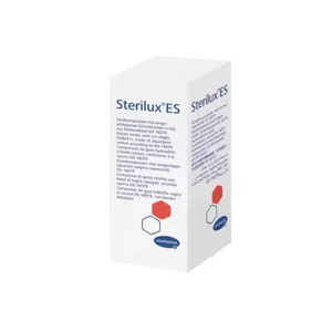 Sterilux ES - kompresy z gazy bawełnianej niejałowe, 10 cm x 20 cm, 17-nitkowe, 8-warstwowe, 100 sztuk