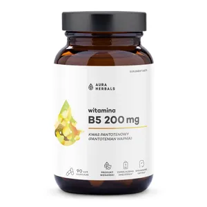 Aura Herbals, Witamina B5 200 mg, 90 kapsułek