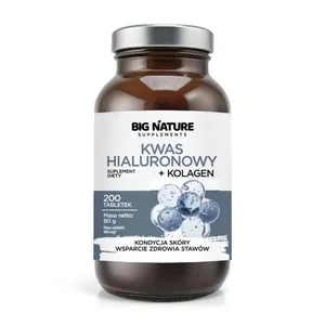 Big Nature Kwas hialuronowy + Kolagen, 200 tabletek