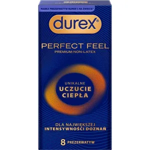 Durex Perfect Feel - prezerwatywy Premium Non-Latex, 8 sztuk