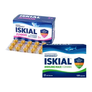 ZESTAW: Iskial Immuno Max + Czosnek, 120 kapsułek + Iskial Junior, 60 kapsułek do żucia