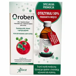 Aboca Oroben płyn do płukania jamy ustnej, 150 ml + 75 ml