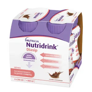 Nutridrink Diasip - preparat dla diabetyków, smak czekoladowy, 4 x 200 ml