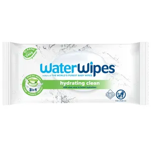 WaterWipes Hydrating Clean Bio - chusteczki z ekstraktem z aloesu, 60 sztuk