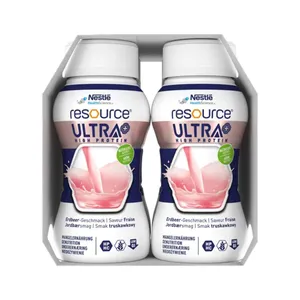 Resource Ultra+ - preparat odżywczy, smak truskawkowy, 4 x 200 ml