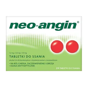 Neo-Angin 1,2 mg + 0,6 mg + 5,9 mg, 24 tabletki do ssania