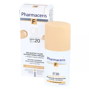 Pharmaceris F IVORY 01 - delikatny fluid intensywnie kryjący, SPF 20, 30 ml