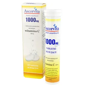 Ascorvita 1000 mg, smak cytrynowy, 20 tabletek musujących