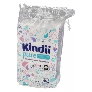 CLEANIC Kindii Pure - płatki kosmetyczne dla niemowląt, 60 sztuk
