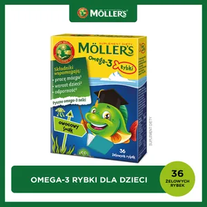 Mollers Omega-3 Rybki, smak owocowy, 36 żelowych rybek