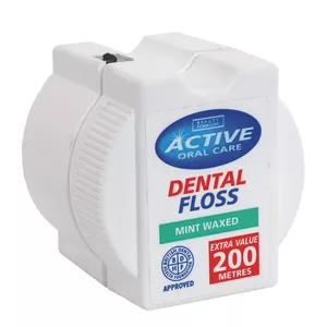 BEAUTY FORMULAS - Active Oral Care, nić dentystyczna udoskonalona, miętowa, woskowana, 200m