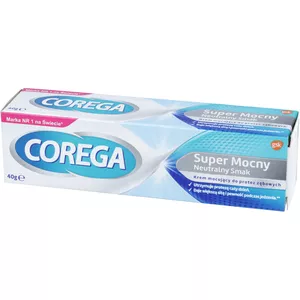 Corega Super mocny - krem do protez, smak neutralny, 40 g