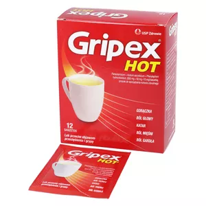 Gripex Hot 650 mg + 10 mg, 12 saszetek
