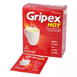 Gripex Hot 650 mg + 10 mg, proszek, 8 saszetek