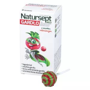 Natursept Med gardło - lizaki o smaku wiśniowym, 6 sztuk
