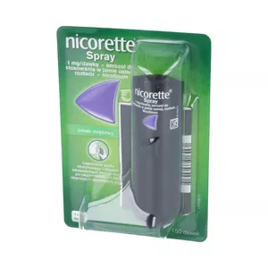 Nicorette Spray 1 mg/dawkę, aerozol do stosowania w jamie ustnej, roztwór nicotinum, smak miętowy, 150 dawek