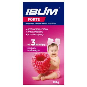 Ibum Forte 200 mg/5 ml, zawiesina doustna, smak malinowy, 100 g