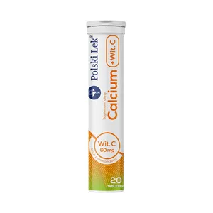 Calcium (wapno) + witamina C - 300 mg, smak pomarańczowy, tabletki musujące, 20 sztuk