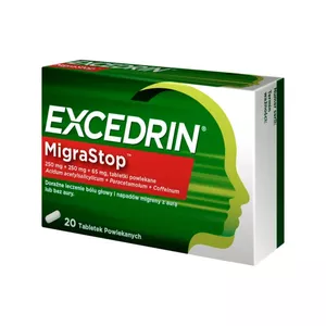 Excedrin Migrastop 250 mg + 250 mg + 65 mg, 20 tabletek powlekanych