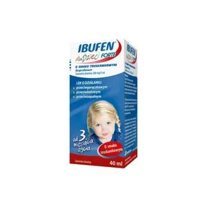 Ibufen dla dzieci Forte 200 mg/5 ml, zawiesina doustna, smak truskawkowy, 40 ml