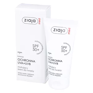 ziaja med - kuracja ochronna UVA + UVB, SPF 50+, matujący krem do twarzy, 50 ml