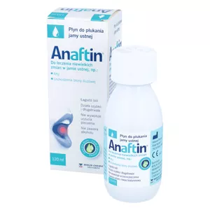 Anaftin - płyn na afty, do płukania jamy ustnej, 120 ml
