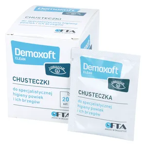 Demoxoft CLEAN - chusteczki do pielęgnacji i oczyszczania skóry powiek, 20 sztuk