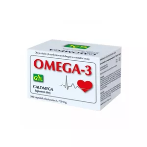 GAL - GALOMEGA OMEGA-3, olej z mięśni ryb sardynkowatych, na serce, 300 kapsułek