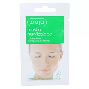 ziaja - maska nawilżająca z glinką zieloną, skóra sucha i normalna, 7 ml