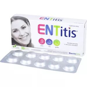 ENTitis, smak miętowy, 30 pastylek do ssania