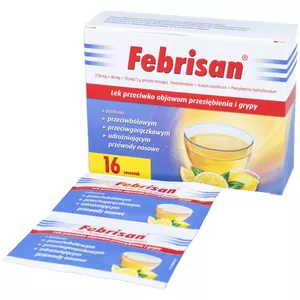 Febrisan (750 mg + 60 mg + 10 mg)/ 5 g, proszek musujący, 16 saszetek