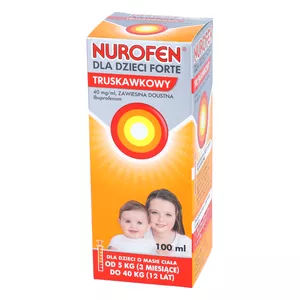 Nurofen dla dzieci Forte 40 mg/ml, zawiesina doustna, smak truskawkowy, 100 ml