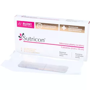 Sutricon - silikonowe plastry na blizny, 3 cm x 10 cm, 5 sztuk