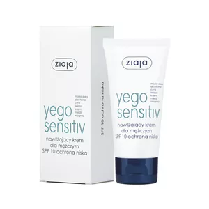 ziaja yego sensitiv - nawilżający krem dla mężczyzn SPF 10, ochrona niska, 50 ml