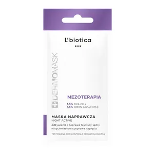 L'biotica Dermomask Night Active Mezoterapia - maseczka naprawcza, przeciwstarzeniowa na noc, 12 ml