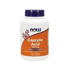 NOW FOODS, Caprylic Acid 600 mg, 100 kapsułek