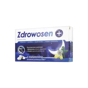 Zdrowosen + - suplement diety ułatwiający zasypianie, 1 mg z melatoniną, 28 tabletek