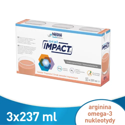 Impact Oral smak owoców tropikalnych - płyn, 237 ml, 3 sztuki