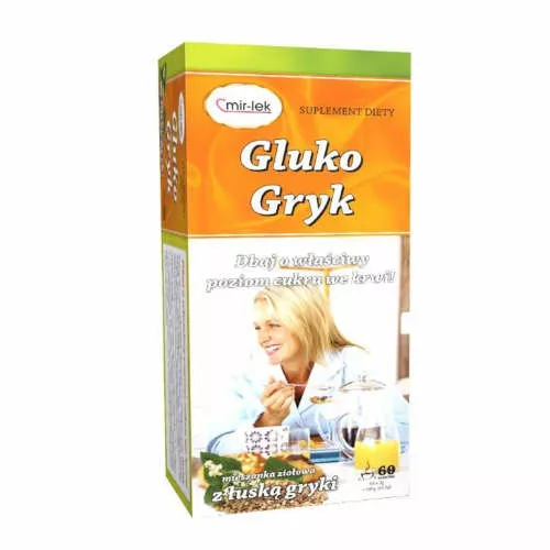 Gluko Gryk - mieszanka ziołowa z łuską gryki, 60 saszetek