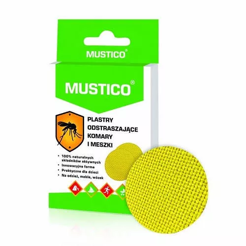 MUSTICO - plastry odstraszające komary i meszki, 12 sztuk
