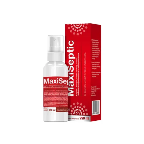 Maxiseptic (1 mg + 20 mg)/ml, aerozol na skórę, 250 ml