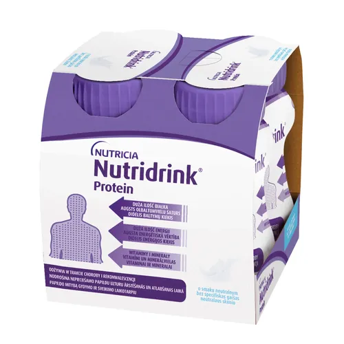 Nutridrink Protein - smak neutralny, płyn, 4 x 125 ml