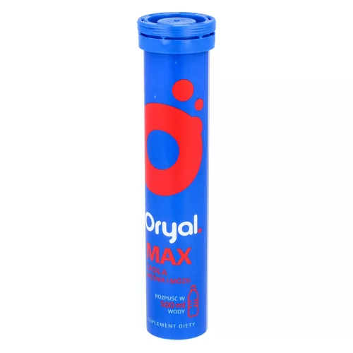Oryal Max, smak malinowy, 15 tabletek musujących