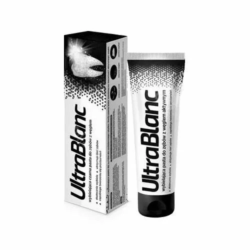 UltraBlanc - czarna pasta do zębów wybielająca, z aktywnym węglem, 75 ml