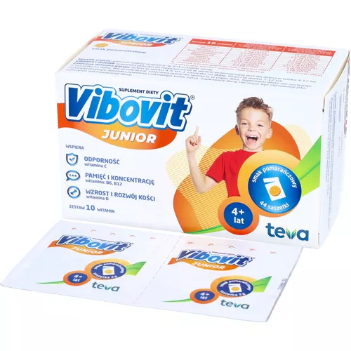 Vibovit Junior, smak pomarańczowy, 44 saszetki