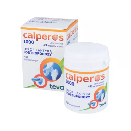 Calperos 1000, 400 mg jonów wapnia, 100 kapsułek twardych