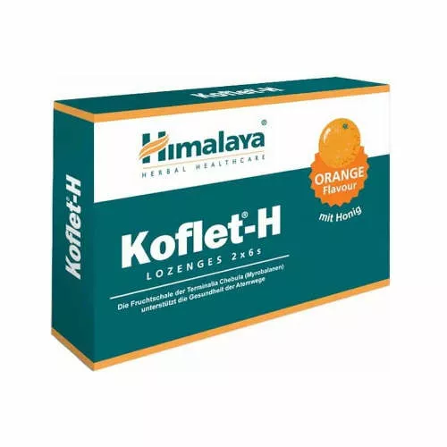 Himalaya Koflet-H, pastylki do ssania smak pomarańczowy, 12 sztuk