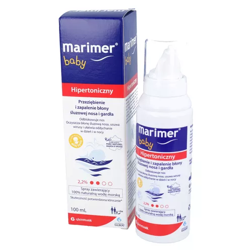Marimer Baby - hipertoniczny roztwór wody morskiej, spray do nosa, 100 ml