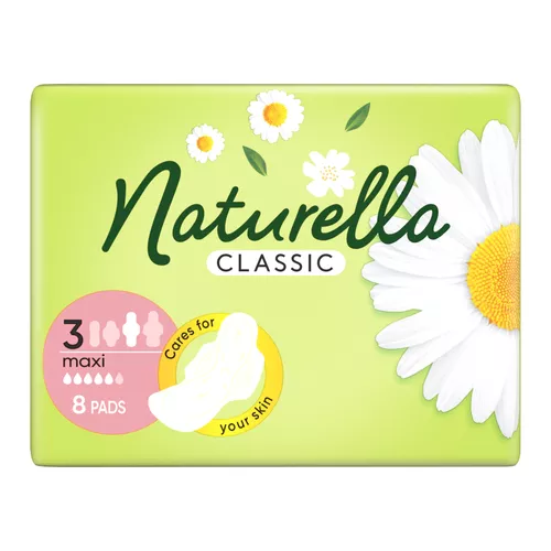 Naturella Classic Maxi - podpaski ze skrzydełkami, 8 sztuk
