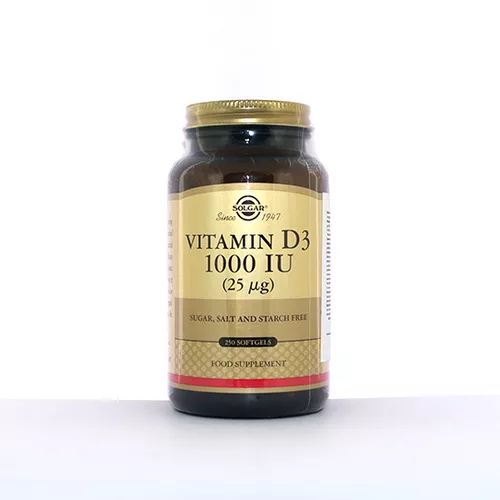 Solgar Vitamin D3 1000 IU 25 mcg, 250 kapsułek